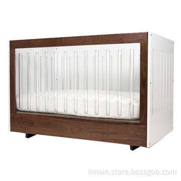 Babies' Crib, Sized 53 x 29.5 x 53.5-inch, White or Gray Color